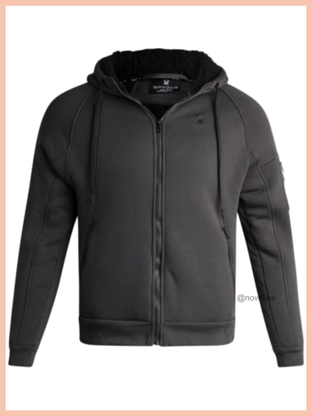 Spyder Waffle Knit Full Zip Sherpa Lined Hoodie Men Sweatshirt